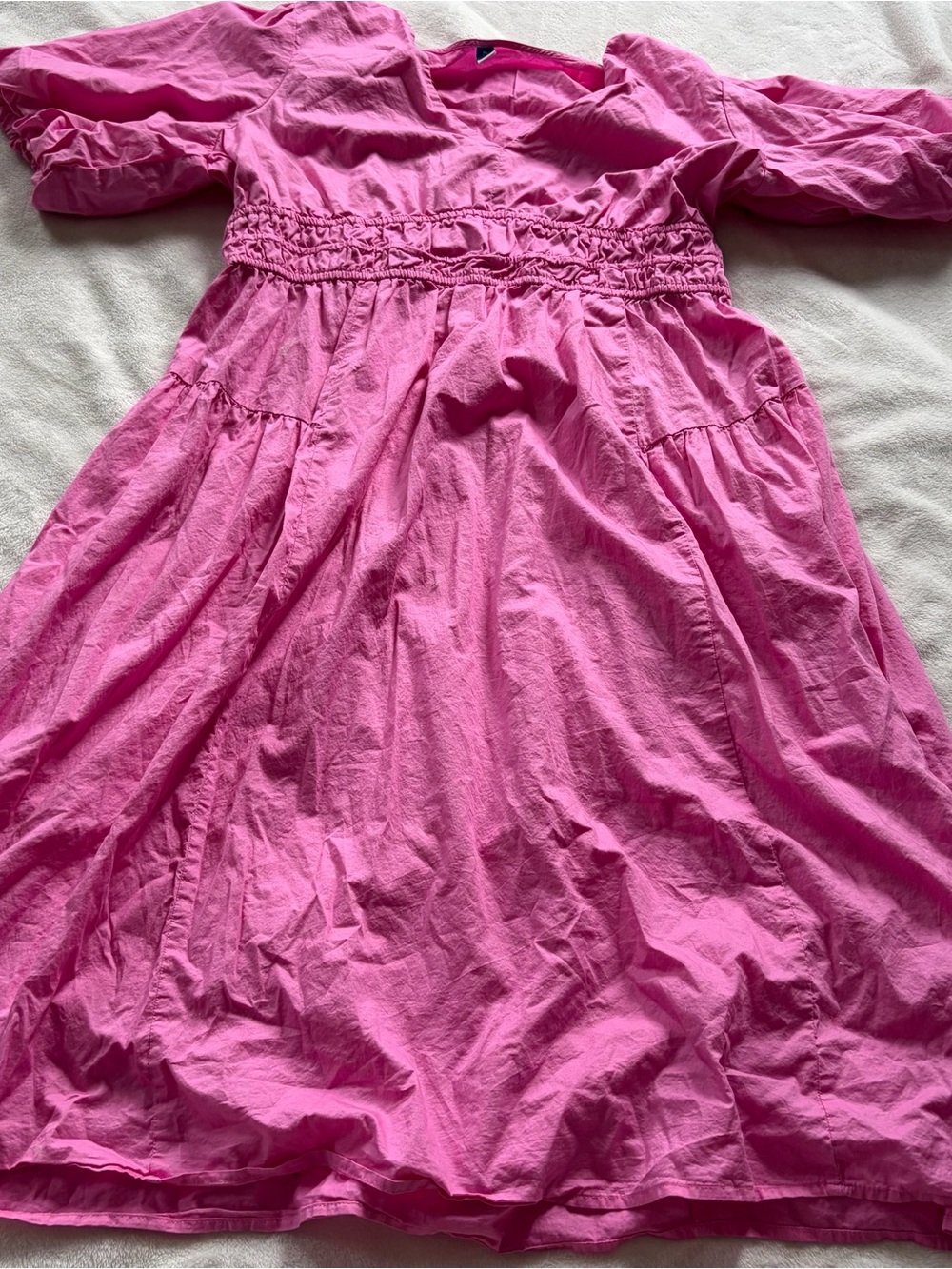 Old Navy Hot Pink Smocked Waist Cotton Dress
